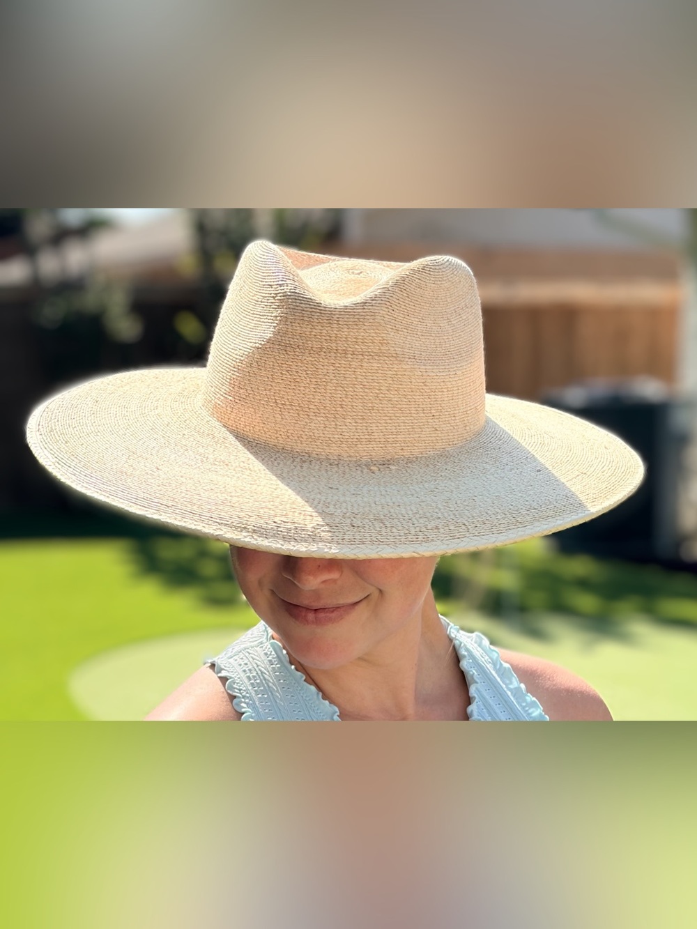 Handwoven Wide-Brim Straw Sun Hat - Natural Tan Haus of Trade Size Large - Picture 13 of 13